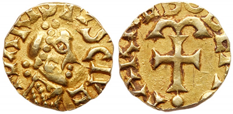 Franks (Medieval)
Merovingians, Paris. Gold Tremissis (1.23 g), ca. 600-750. Ar...