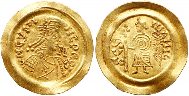 Lombards (Medieval)
Lombards. Cunincpert. Gold Tremissis (1.40 g), 688-700. Mil...