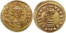 Lombards (Medieval)
Lombards. Gregory. Gold Solidus (3.96 g), 732-739. In the name of Byzantine emperor Justinian II. D N I - - INVS PP, crowned bust...