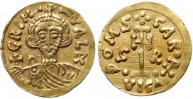 Lombards (Medieval)
Lombards. Grimoald III, with Charlemagne. Gold Tremissis (1.31 g), 788-806. 788-792. + GRIM – – V&Lambda;L(Dx), crowned, draped a...
