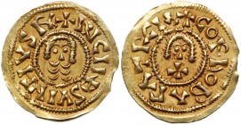 Spain - Medieval Germanic (409-711)
Visigoths. Chindasvinth. Gold Tremissis (1.58 g), Sole reign, 642-649. Cordova. + (DN) CI(ND)SVI(NTH)VS R, facing...