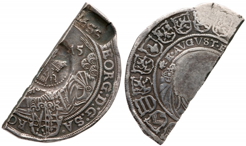 Jefimok Half Ruble, 1655. 15.29 gm. Counterstamped on a Saxon Taler, Dresden min...