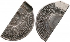 Jefimok Half Ruble, 1655. 15.29 gm. Counterstamped on a Saxon Taler, Dresden mint

(16)15 of Johann Georg and August. Spaskii – unlisted, Zander p. ...