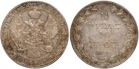 1 ½ Roubles – 10 Zlotych 1836 MW.

Warsaw.Bit 1132. Minor reverse contact marks. Toned over nice lustre.

Extremely fine.