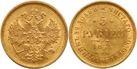 5 Roubles 1876 СПБ- НI. GOLD. 

Bit 24, Fr 163

Uncirculated.