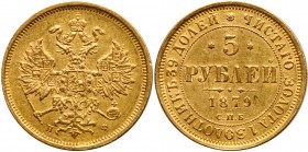 5 Roubles 1879 СПБ- НФ.

GOLD. Bit 28, Fr 163.

Good extremely fine.