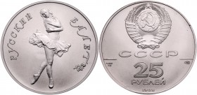 25 Roubles 1989. Bolshoi Ballet series. PALLADIUM. 

31.1 gm. Y 231. Mintage of 3,000 pieces (including matte proof issues). With Certificate. Authe...