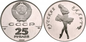 25 Roubles 1989. Bolshoi Ballet series. PALLADIUM.

31.1 gm. Y 231. Mintage of 3,000 pieces (including matte proof issues). With Certificate. Authen...