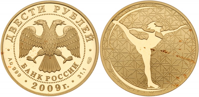 200 Roubles 2009. GOLD, .999. 31.1 gm. Figure Scating.

Y 1213. Scarce low min...