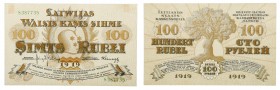 100 Rubli, 1919. Latvian Government Currency Note.

100 Rubli, 1919. Latvian Government Currency Note. P-7f. Tape mount remnants upper top corners. ...