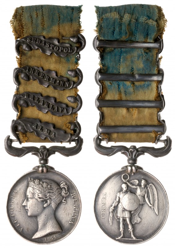 Crimean War medal pair to Michael Callaghan, 63rd Regiment. British Crimean War ...