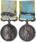 British Crimean War Medal. 

Very rare variety without W. WYON on truncation. Unofficial French striking. One clasp: “Sebastopol”. Unnamed. On ribbo...