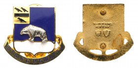 USA. North-Russian Expedition in Archangel. The 339th Infantry Crest. 1918-1919. 

Badge. Brass. Blue and white enamels. Manufacturer's mark on reve...