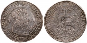 Austria
Ferdinand I (1521-1564). Silver Taler, 1559. Klagenfurt mint. Date dividing crowned bearded figure right, holding sword and scepter. Rev. Cro...