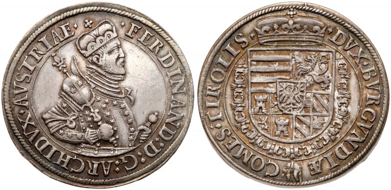 Austria
Archduke Ferdinand (1564-1595). Silver Taler, undated. Hall mint. Crown...