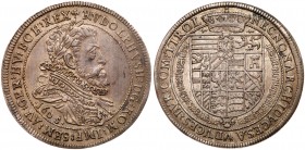 Austria
Rudolph (1576-1612). Silver Taler, 1605/4. Hall mint. Laureate head right, date below. Rev. Crowned arms in Order chain (Dav 3005; KM 37.1). ...