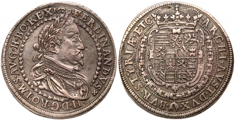 Austria
Ferdinand II (1619-1637). Silver Taler, 1629. Graz mint. Laureate head ...