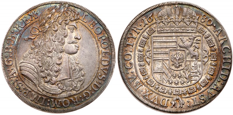 Austria
Leopold I (1657-1705). Silver Taler, 1680. Hall mint. Laureate bust rig...