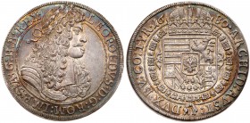 Austria
Leopold I (1657-1705). Silver Taler, 1680. Hall mint. Laureate bust right. Rev. Crowned arms in Order chain (Dav 3241; KM 1303.1). Beautiful ...