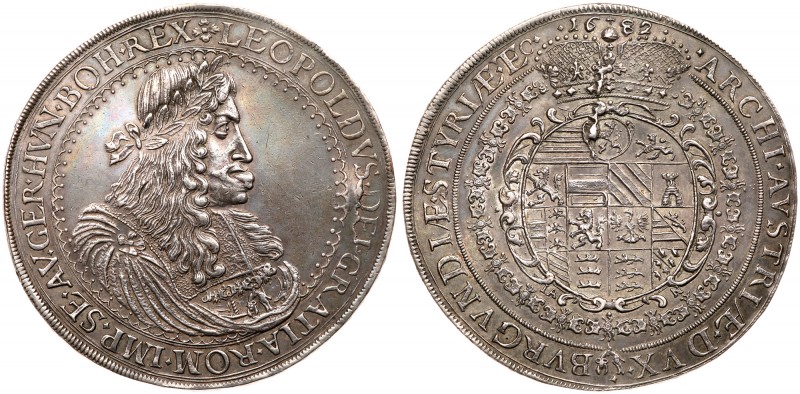 Austria
Leopold I (1657-1705). Silver 2 Talers, 1682-IAN. Graz mint. 57 mm. Lar...