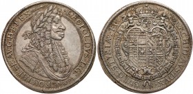 Austria
Leopold I (1657-1705). Silver Taler, 1690. Graz mint. Large laureate bust right with decoration in legend. Rev. Crowned arms (Dav 3233; KM 13...