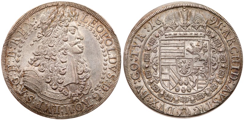 Austria
Leopold I (1657-1705). Silver Taler, 1691. Hall mint. Laureate armored ...