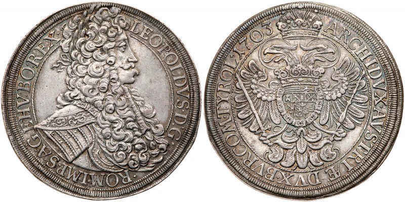 Austria
Leopold I (1657-1705). Silver Taler, 1703. Vienna mint. Laureate bust r...