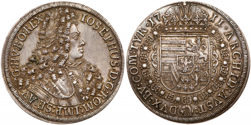 Austria
Joseph I (1705-1711). Silver Taler, 1711. Hall mint. Laureate armored b...