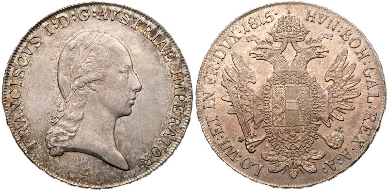 Austria
Francis II (1792-1835). Silver Taler, 1815-A. Vienna mint. Laureate hea...