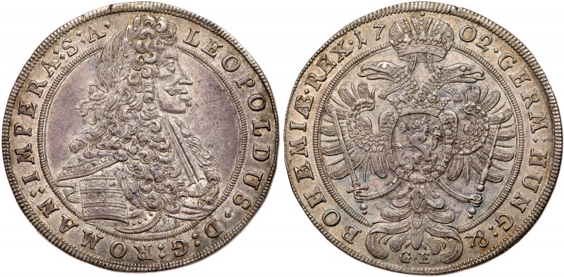 Bohemia
Leopold I (1657-1705). Silver Taler, 1702-GE. Prague mint. Narrow laure...