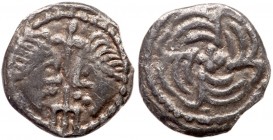 Great Britain
Early Anglo-Saxon period (c.600-775). Sceat. Series J ('York'), type 37. Two diademed heads face to face, Rev. Four birds clockwise aro...