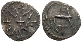 Great Britain
Kings of Northumbria and Archbishops of York, Alchred (765-774), Sceat. +ALCHRED around small cross. Rev. Stylized stag right with cros...