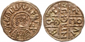 Great Britain
Aethelwulf (839-858), Silver Penny. Phase IV. Canterbury Mint. Bust right, +&Lambda;EDELVVLF REX. Rev. Moneyer, Eoelmod, +EDELN OD MO N...