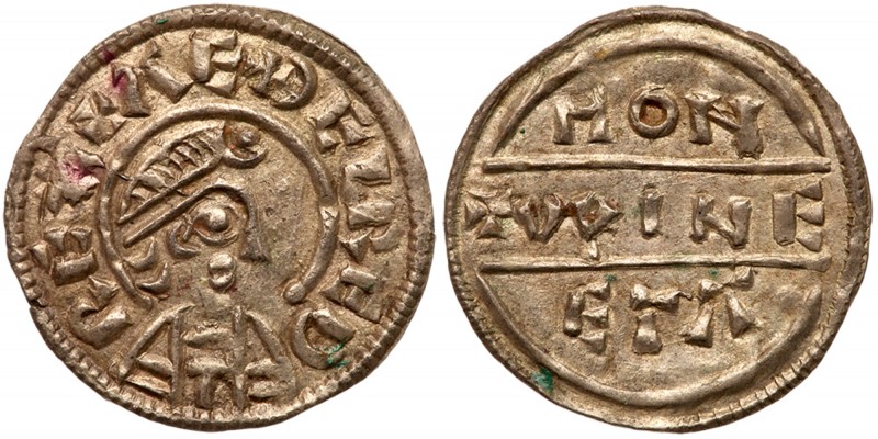 Great Britain
Kings of Wessex. Aethelred I (865-871), Silver Penny. Bust right,...