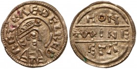 Great Britain
Kings of Wessex. Aethelred I (865-871), Silver Penny. Bust right, +&Lambda;EDELRED REX. Rev. Moneyer, Uuine. +MON / VVINE: / ET&Lambda;...