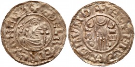 Great Britain
Late Anglo-Saxon. Aethelred II (978-1016), Silver Penny. Second hand type, Diademed bust right, with scepter, Rev. Hand of providence, ...