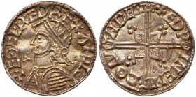 Great Britain
Late Anglo-Saxon. Aethelred II (978-1016), Silver Penny. Helmet type, bust in radiate helmet left, Rev. voided long cross, London mint,...