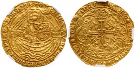Great Britain
Richard II (1377-99), Gold Noble. Tower Mint, type IVa, obverse legend with scallop shell after DI and GRA, pellet on rudder? King stan...