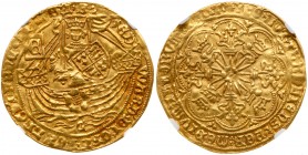 Great Britain
Edward IV, first reign (1461-70), Gold "Rose" Ryal of ten shillings, light coinage (1465-70). Coventry Mint, King standing in ship hold...
