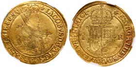 Great Britain
James I (1603-25), Gold Sovereign of twenty shillings, first coinage (1603-04). Struck in crown gold of 22 carat fineness, second crown...