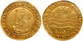 Great Britain
Charles I (1625-49), Gold Triple-Unite of three Pounds, 1642. Oxford Mint, half-length crowned armoured figure of King left, holding sw...