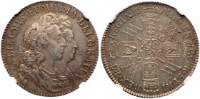 Great Britain
William and Mary (1688-94), Silver Halfcrown, 1691. Conjoined laureate and draped busts right, Latin legend and toothed border surround...