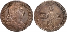 Great Britain
William III (1694-1702), Silver Crown, 1696. Third laureate and draped bust right, legend and toothed border surrounding, GVLIELMVS. II...