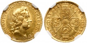 Great Britain
George I (1714-27), Gold Quarter Guinea, 1718. Laureate head right, Latin legend and toothed border surrounding, GEORGIVS. D.G. M.B.R. ...