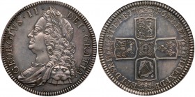 Great Britain
George II (1727-60), Silver Proof Crown, 1746. Older laureate and draped bust left, Latin legend and toothed border surrounding, GEORGI...