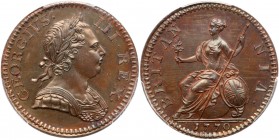 Great Britain
George III (1760-1820), Copper Proof Halfpenny, 1770. Laureate and cuirassed bust right, Latin legend and toothed border surrounding, G...