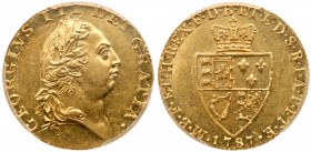 Great Britain
George III (1760-1820). Gold "Spade" Guinea, 1787. Laureate head right. Rev. Arms on crowned, spade-shaped shield (S.3729). In PCGS hol...