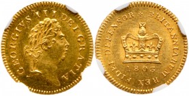 Great Britain
George III (1760-1820), Gold Third Guinea, 1803. Second type, first laureate head right, Latin legend and toothed border surrounding, G...