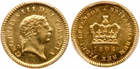 Great Britain
George III (1760-1820), Gold Third Guinea, 1804. Third type, second laureate head right, Latin legend and toothed border surrounding, G...