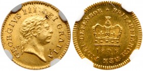 Great Britain
George III (1760-1820), Gold Third Guinea, 1806. Third type, second laureate head right, Latin legend and toothed border surrounding, G...